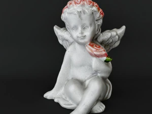Sculpture Angel with a rose 3D Model