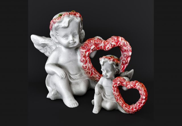 Sculpture Angel with a heart 3D 모델 .c4d .max .obj .3ds .fbx .stl .blend 