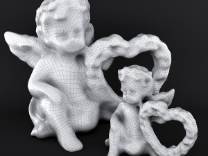 Sculpture Angel with a heart 3D 모델