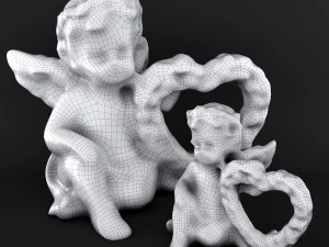 Sculpture Angel with a heart 3D Model