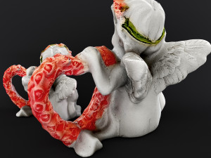 Sculpture Angel with a heart 3D 모델