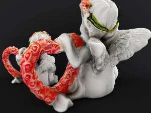 Sculpture Angel with a heart 3D Model