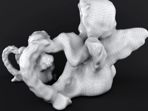 Sculpture Angel with a heart 3D Model