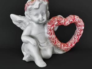 Sculpture Angel with a heart 3D Model