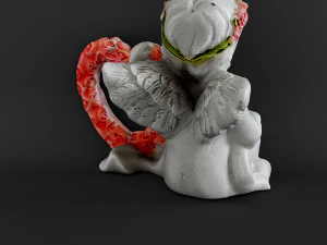 Sculpture Angel with a heart 3D Model