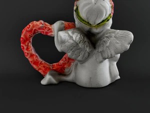 Sculpture Angel with a heart 3D Model