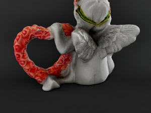 Sculpture Angel with a heart 3D Model