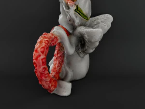Sculpture Angel with a heart 3D Model