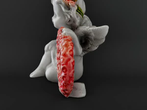 Sculpture Angel with a heart 3D Model