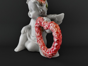 Sculpture Angel with a heart 3D 모델