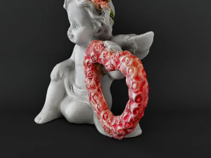 Sculpture Angel with a heart 3D Model