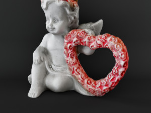 Sculpture Angel with a heart 3D 모델