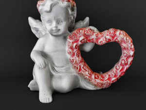 Sculpture Angel with a heart 3D Model