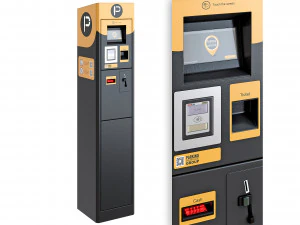 Parchimetro Parcheggio automatico a pagamento Terminale di parcheggio in strada Modello 3D