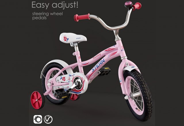 Children bicycle STERN Model 3D .c4d .max .obj .3ds .fbx .stl .blend 