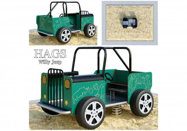 Spring swing for a playground Willy Jeep HAGS 3D-Modell .c4d .max .obj .3ds .fbx .stl .blend 