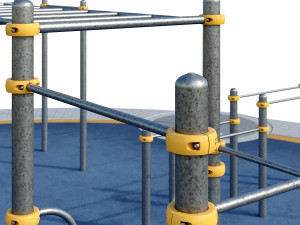 Sports ground with pull up bars Round Model 3D