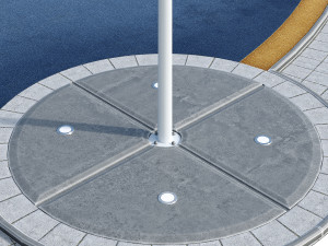 Sports ground with pull up bars Round Model 3D