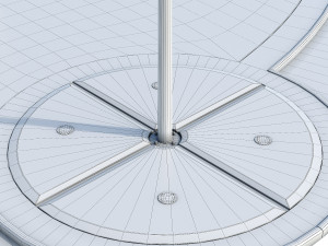 Sports ground with pull up bars Round Model 3D