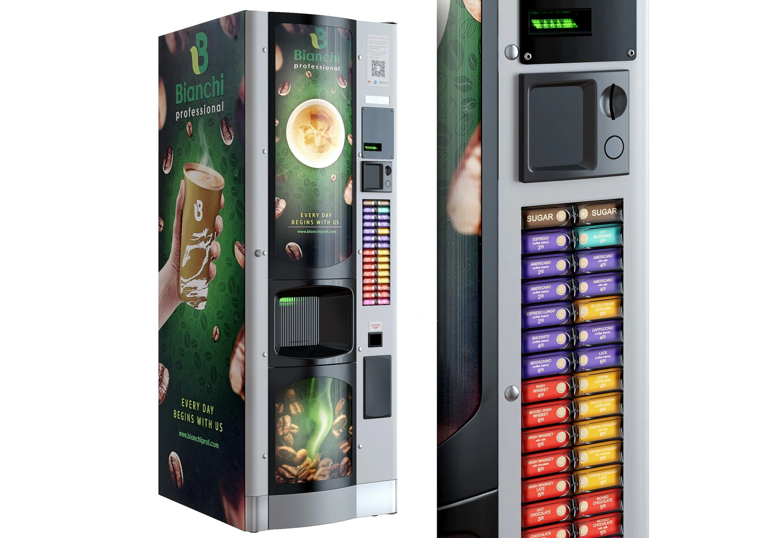 Vending coffee machine Terminal Bianchi 3D Model .c4d .max .obj .3ds .fbx .stl .blend