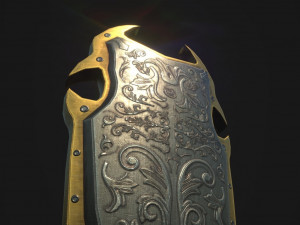 high detailed shield vr - ar - low-poly Modello 3D