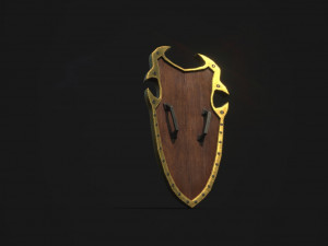 high detailed shield vr - ar - low-poly Modello 3D