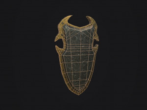 high detailed shield vr - ar - low-poly Modello 3D