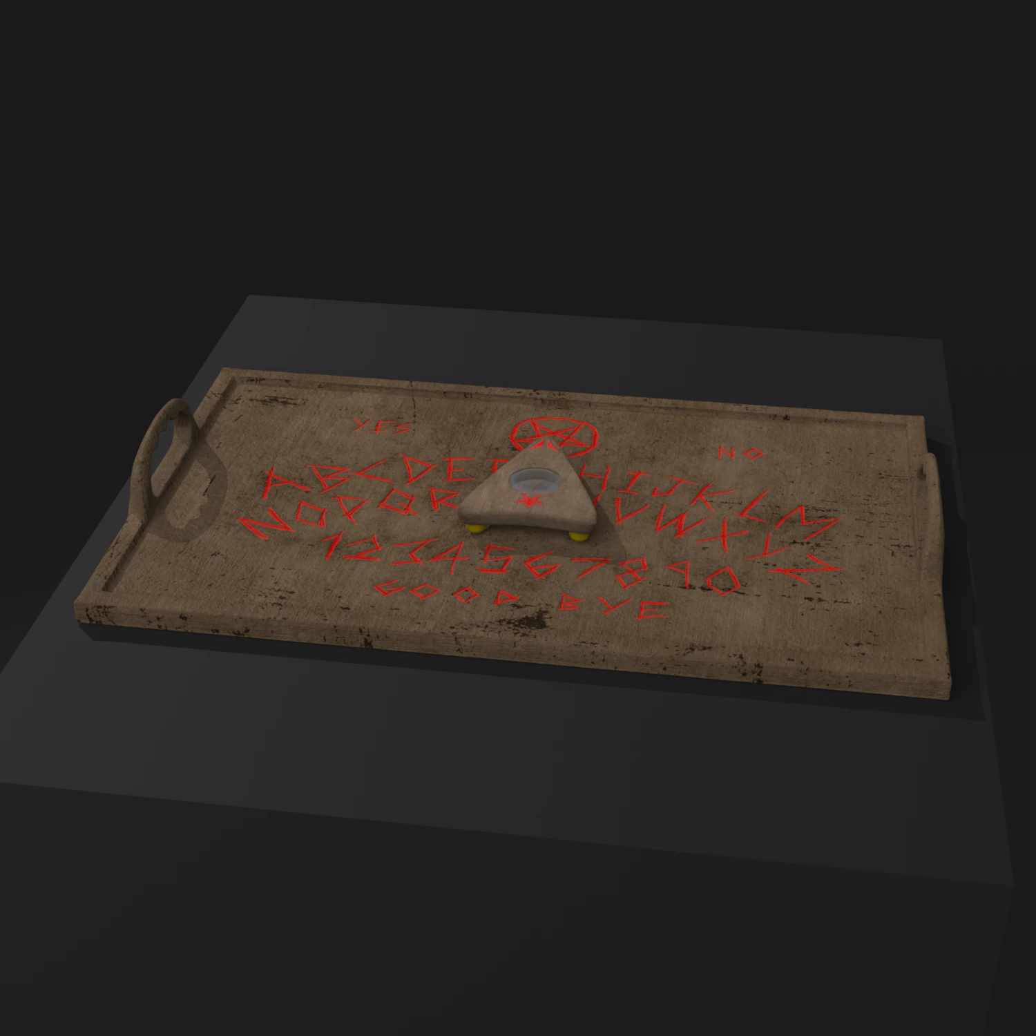 scary ouija board 3D Model .c4d .max .obj .3ds .fbx .stl .blend 