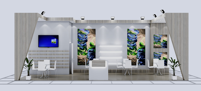 Exhibition Stand 2 3D Model .c4d .max .obj .3ds .fbx .stl .blend