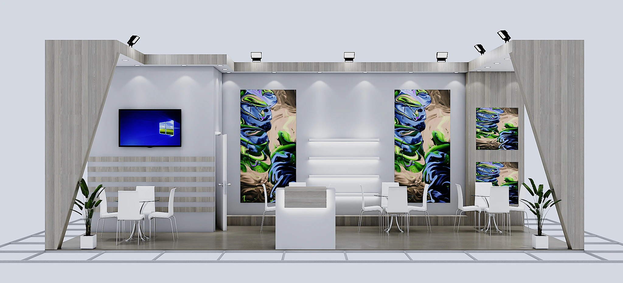 展示ブース2 3Dモデル .c4d .max .obj .3ds .fbx .stl .blend 