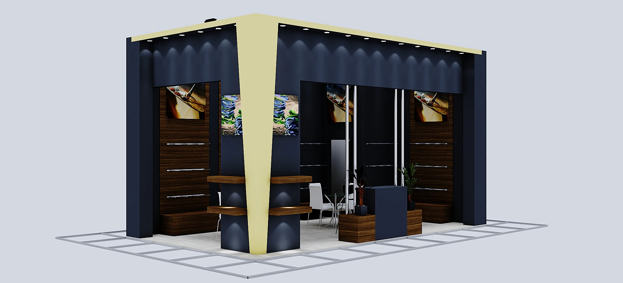 Exhibition Stand 3 3D Model .c4d .max .obj .3ds .fbx .stl .blend 