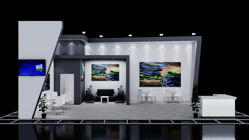 Exhibition Stand 7 3D Model .c4d .max .obj .3ds .fbx .stl .blend