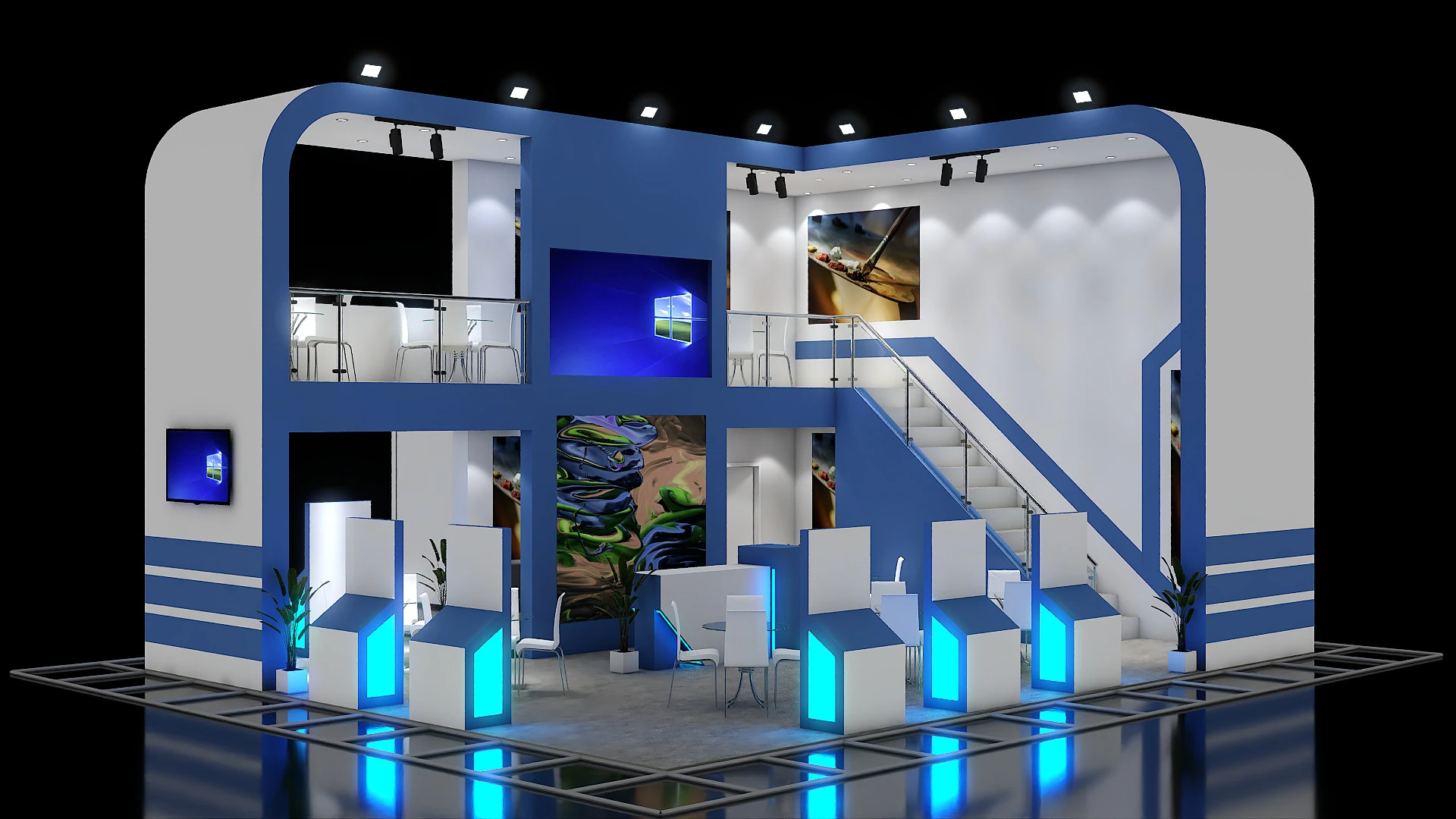 Exhibition Stand 13 3D Model .c4d .max .obj .3ds .fbx .stl .blend 