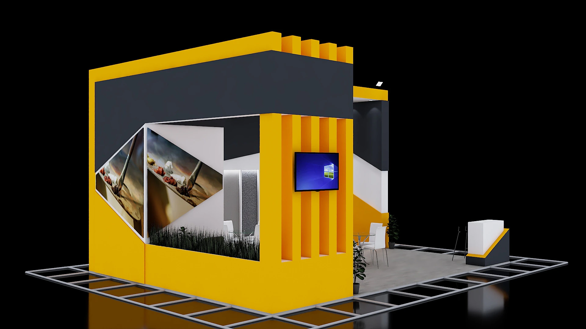 Exhibition Stand 14 3D Model .c4d .max .obj .3ds .fbx .stl .blend 