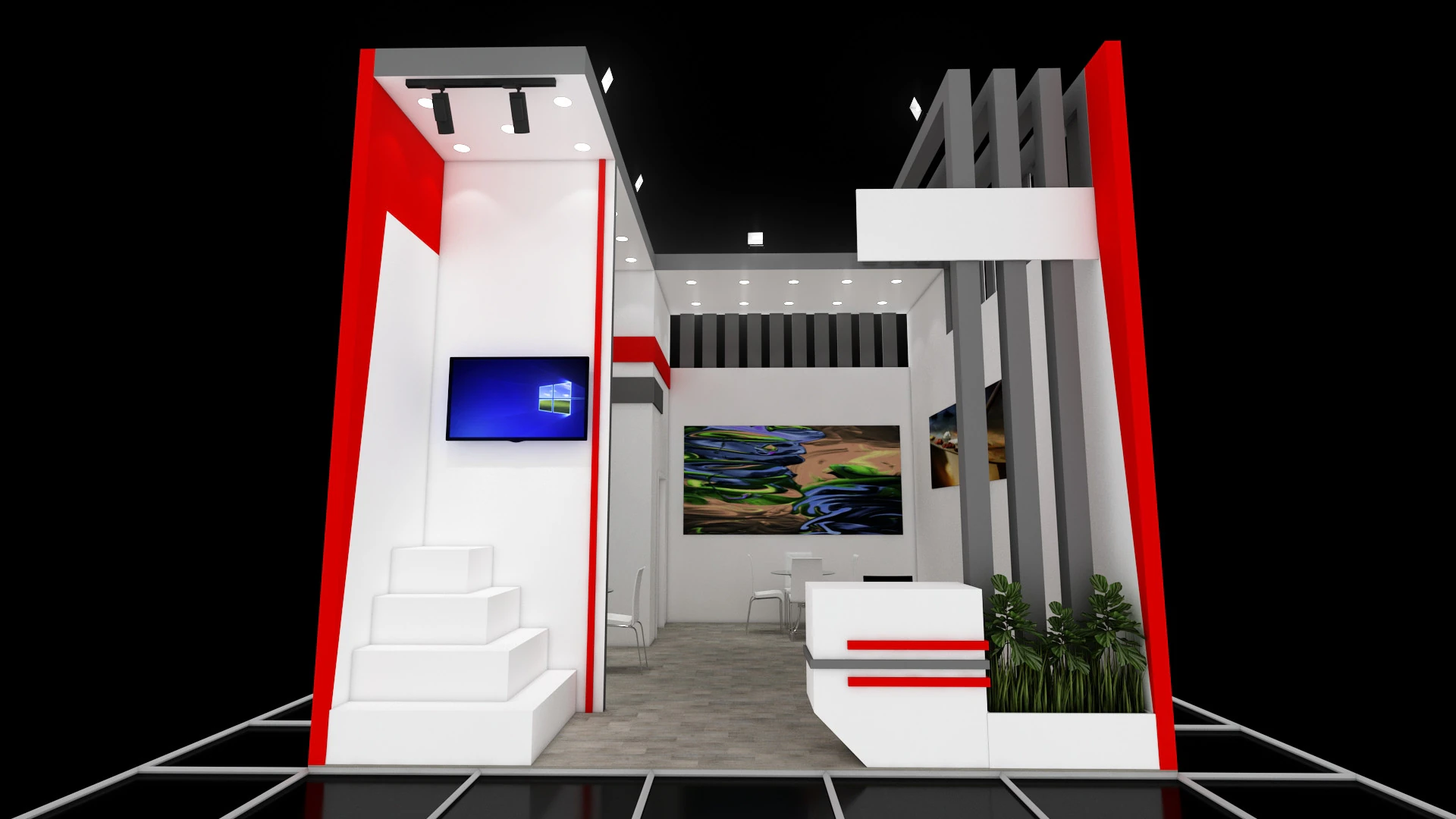 Exhibition Stand 17 3D Model .c4d .max .obj .3ds .fbx .stl .blend