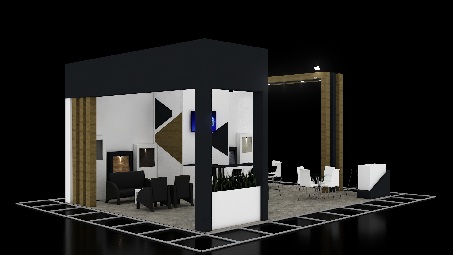 Exhibition Stand 16 3D Model .c4d .max .obj .3ds .fbx .stl .blend 