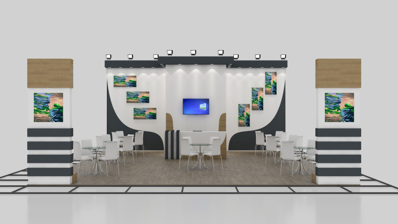 Exhibition Stand 18 3D Модель .c4d .max .obj .3ds .fbx .stl .blend