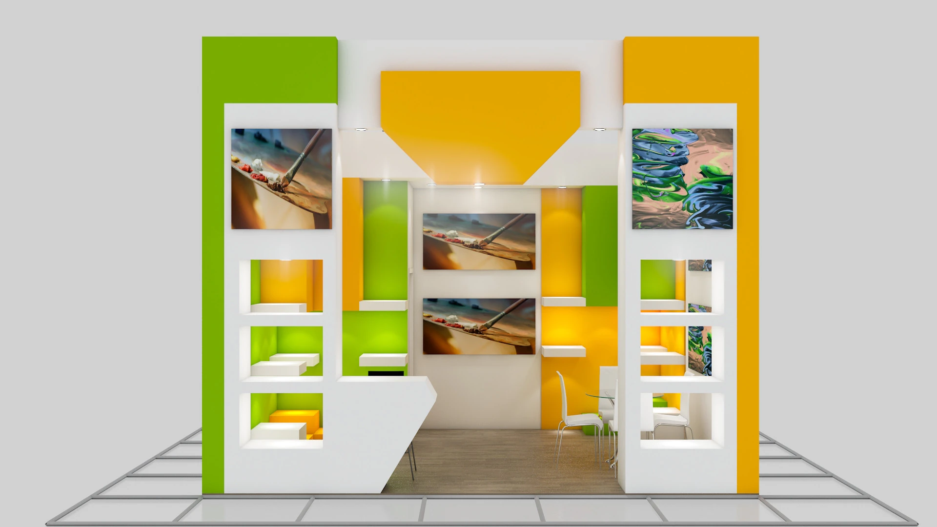 Exhibition Stand 19 3D Model .c4d .max .obj .3ds .fbx .stl .blend