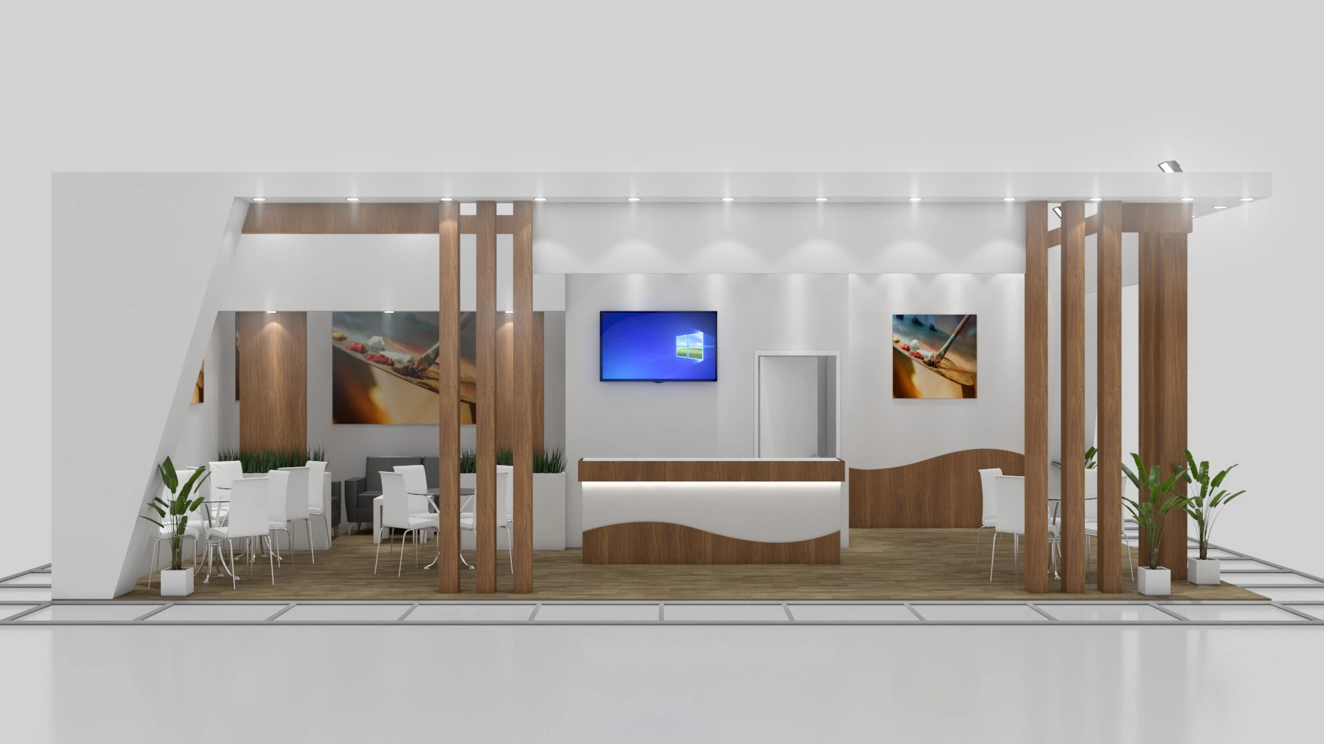 Exhibition Stand 20 3D Model .c4d .max .obj .3ds .fbx .stl .blend 