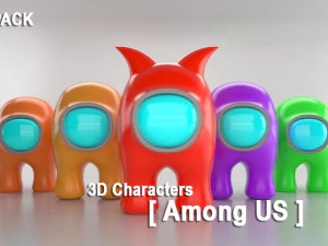 हम सभी के बीच सिनेमा 4डी में पैक 3D मॉडल