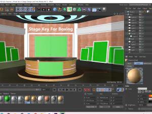 वर्चुअल सेट या स्टेज डिज़ाइन 3D मॉडल