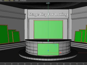 वर्चुअल सेट या स्टेज डिज़ाइन 3D मॉडल