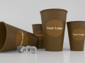 paper coffee cups with ice 3D मॉडल