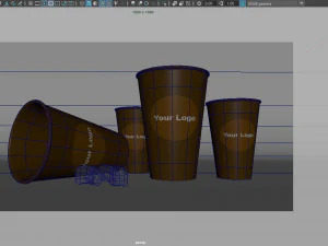 बर्फ के साथ पेपर कॉफी कप 3D मॉडल