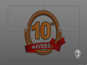 10th anniversary animated logo 3D Model