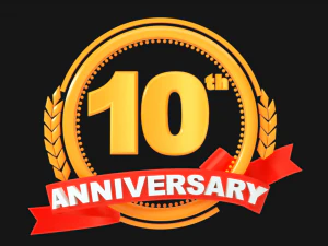 Logo animasi peringatan 10 tahun Model 3D