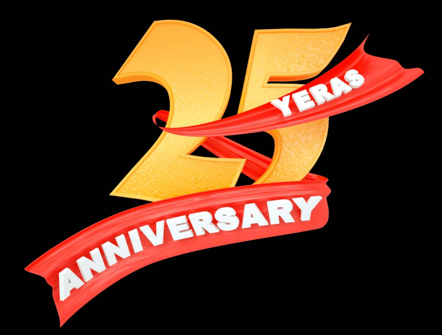 3d logo 25th anniversary animated 3D Model .c4d .max .obj .3ds .fbx .stl .blend