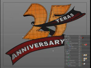 3d logo 25th anniversary animated 3D Model
