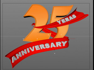 3d logo 25th anniversary animated 3D 모델
