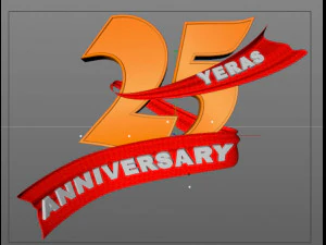3d logo 25th anniversary animated 3D Model